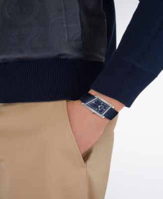 Men's Silver Stainless Steel Bracelet Watch, 39x24mm