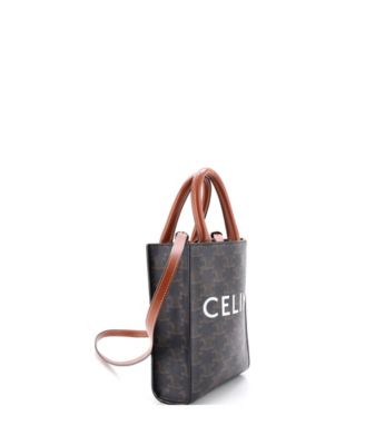 Mini Vertical Cabas Tote Triomphe Coated Canvas