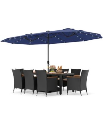  Patio Dining Set Double-Sided Patio Umbrella (Base Included)