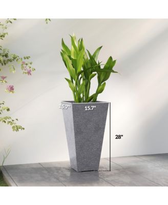 28" Tall Planters, Set of 3 Tape Outdoor Planters,