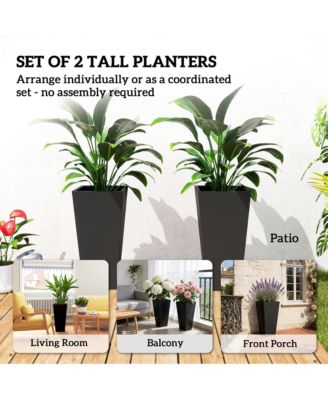 23" Tall Planters, Set of 2 Tape Outdoor Planters,