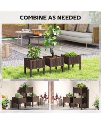 Plastic Raised Garden Bed with Legs, Self Watering Planter Boxes