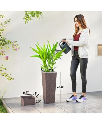 Set of 2 Tall Planters for Outdoor Plants