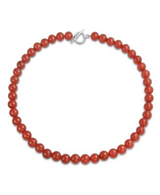 Classic Natural Red Carnelian Round 10MM Ball Bead Strand Necklace 16 -20 Inch