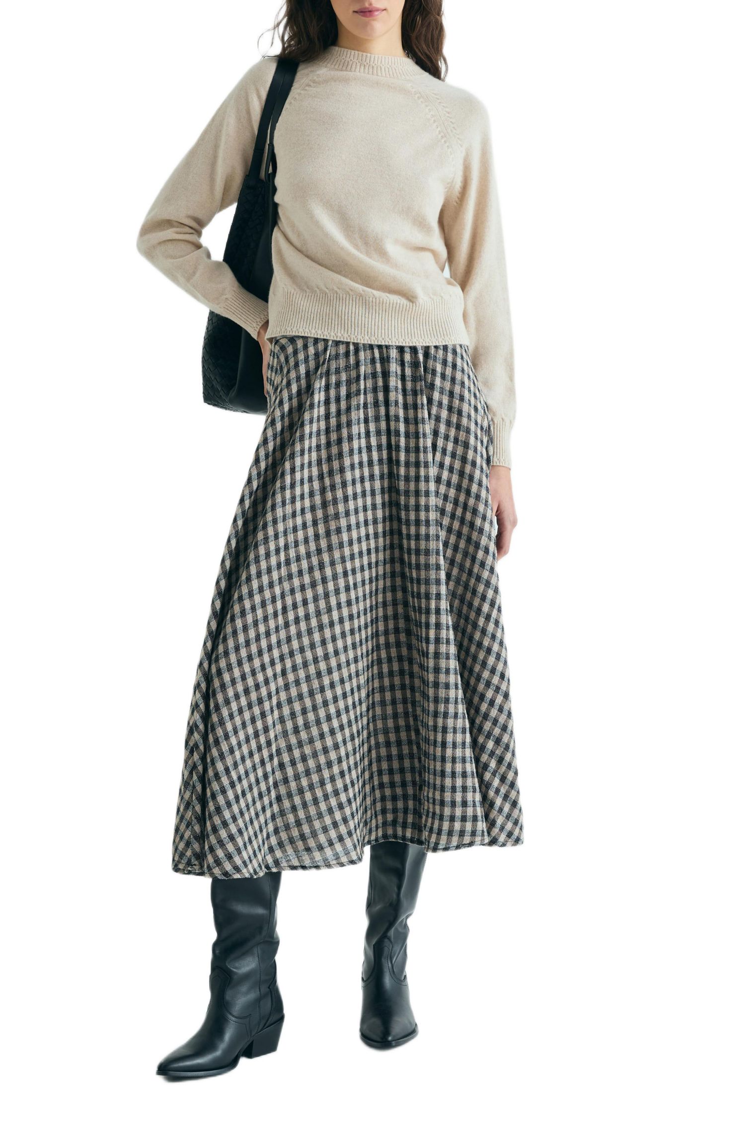 Women's Plaid Midi Skirt