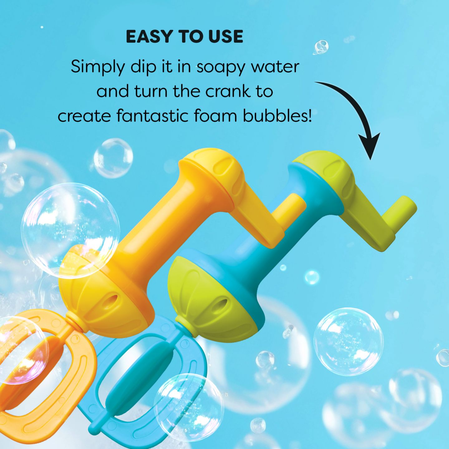 Детские игрушки Haba Kids Bubble Bath Whisk 2 Pack - Bath Toys for Sensory Play, Motor Skill Development, Water Play and Bath Time Fun, цвет: Синий — фото 3