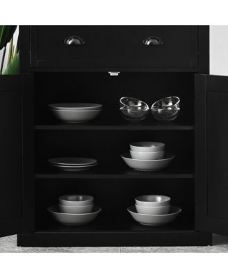 72.5" Kitchen Pantry Cabinet with 4 Doors, Drawer