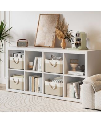 Fabric Storage Bins with Rope Handles Set of 4