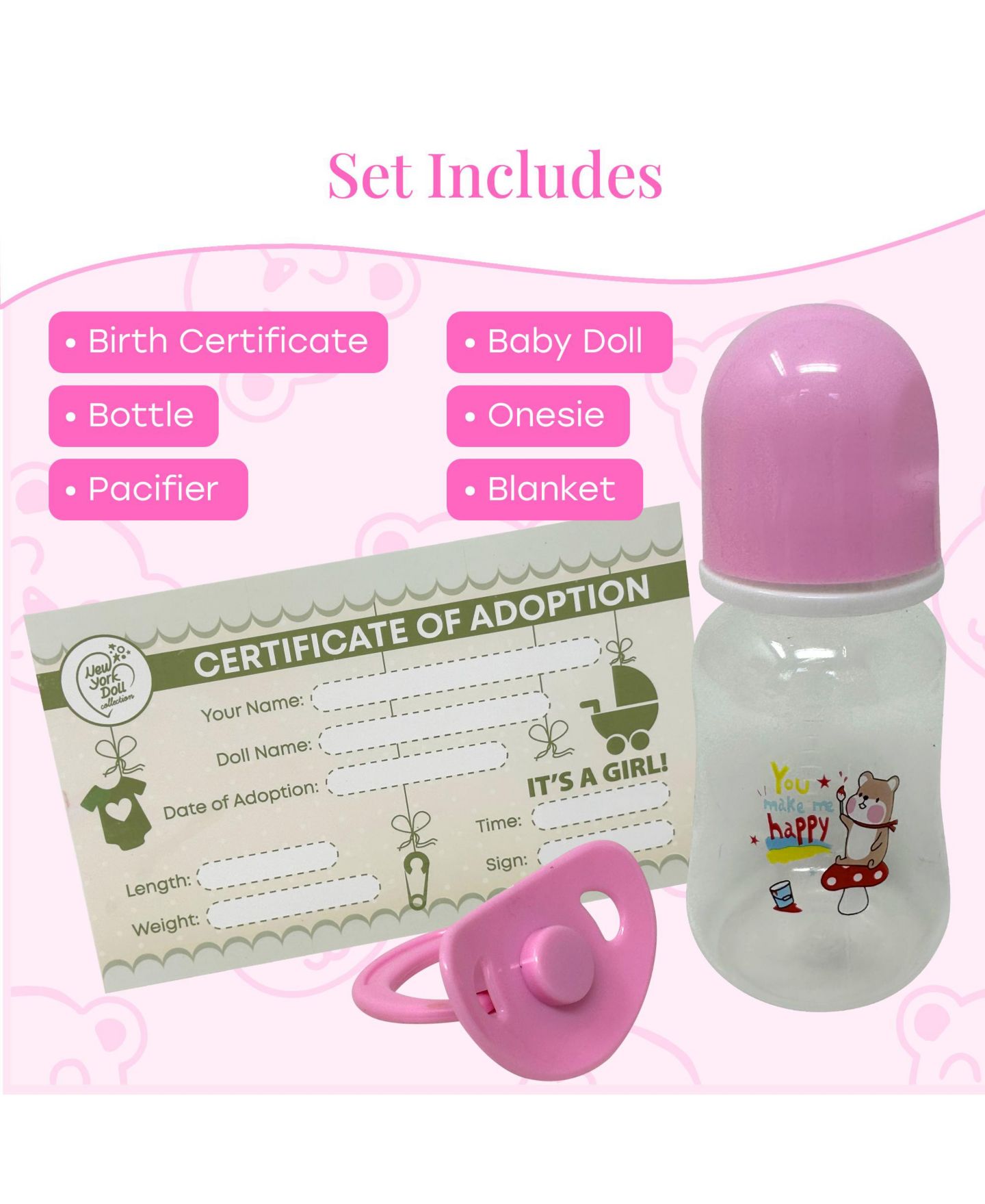 Детская кукла The New York Doll Collection 22" Baby Doll with Lifelike Facial Details, Ages 3+ — фото 4