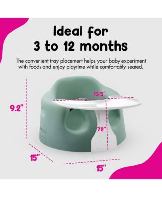 Baby Floor Seat, Portable Infant Sit Up Chair w/ Tray Attachment, Hemlock