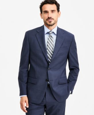 Men's Classic-Fit Wool-Blend Stretch Plaid Suit Separate Jacket