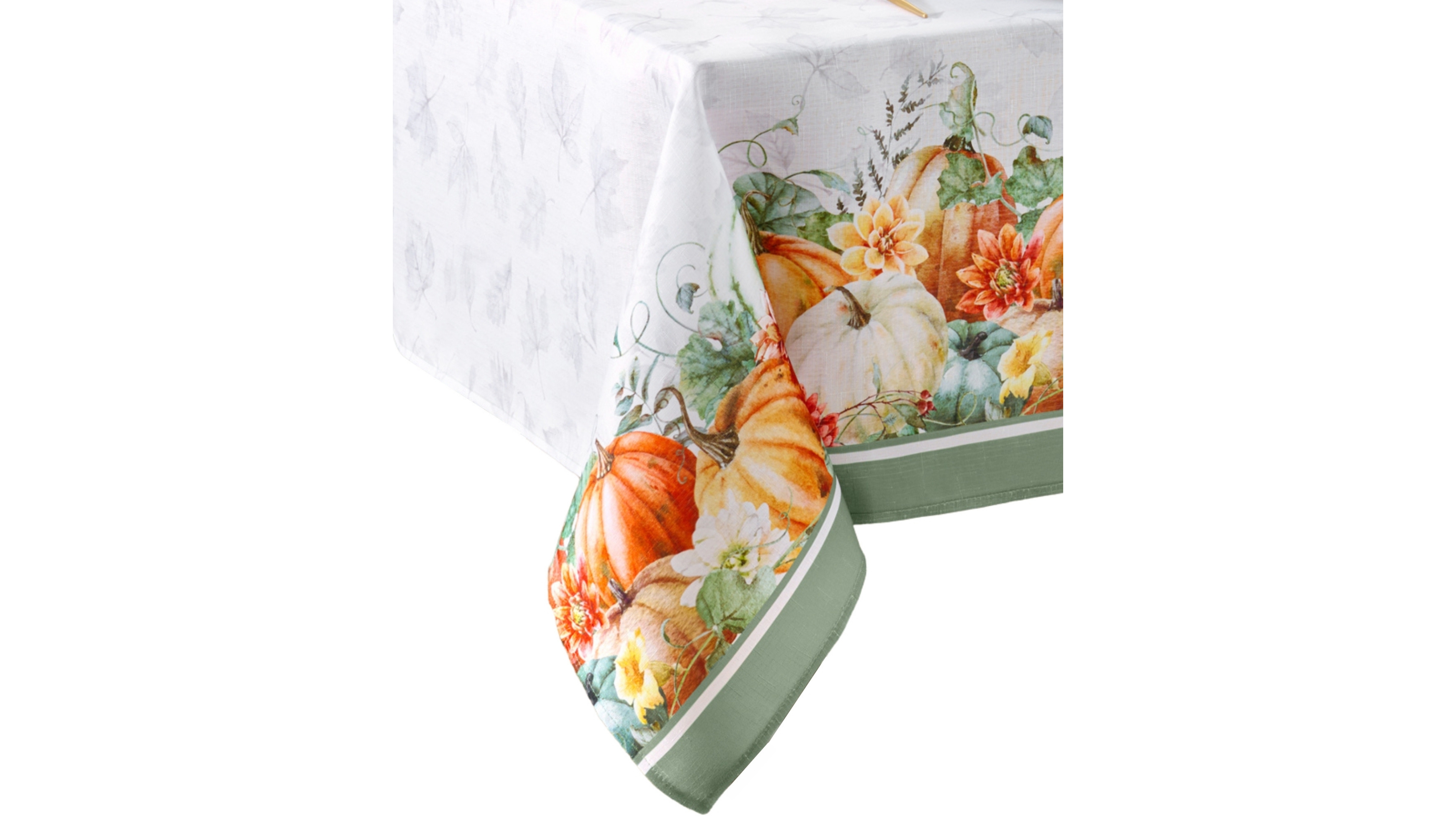 Elrene Pumpkin Harvest Vine Double Border Tablecloth, 60" x 102"