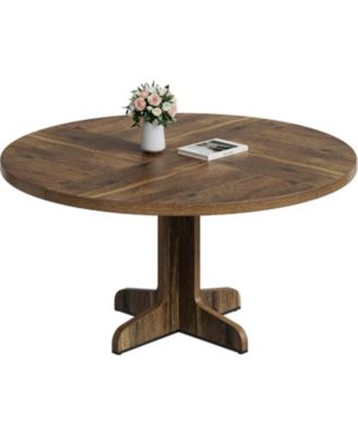 47" Round Dining Table – Sturdy Wood Top, Stable Base, Farmhouse Style, Kitchen, Living Room