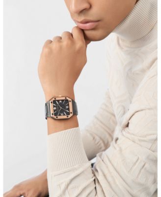 Men's Plein Edge IP Black Stainless Steel Bracelet Watch, 42mm