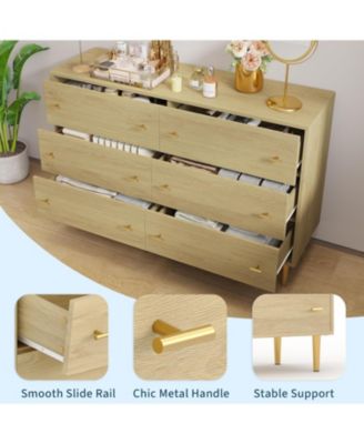 Drawer Rustic Dresser, Vintage Design with Bar Handles