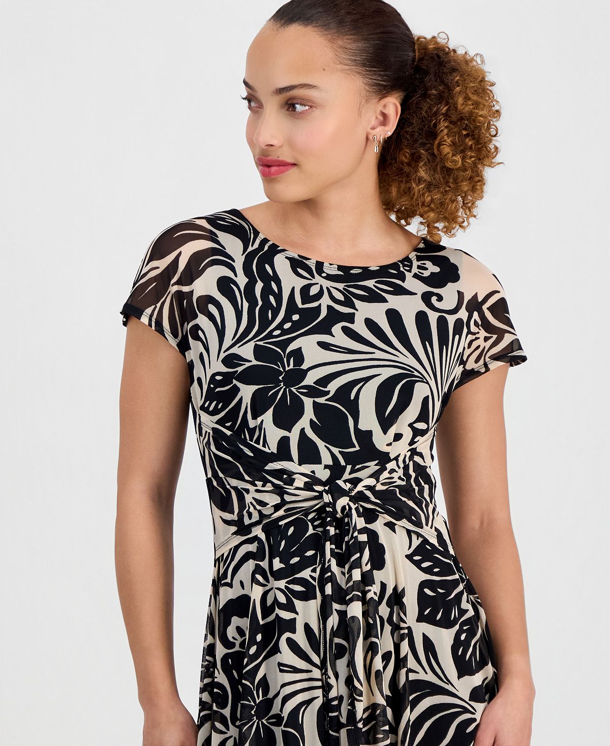 Robbie Bee Petite Tie-Front Midi Dress view 5 — MAYCSS fashion products