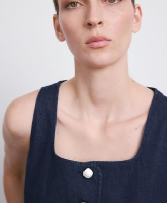 Women's Buttoned Denim Top