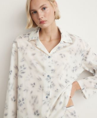 Women's Floral-Print Cotton Pajama Top