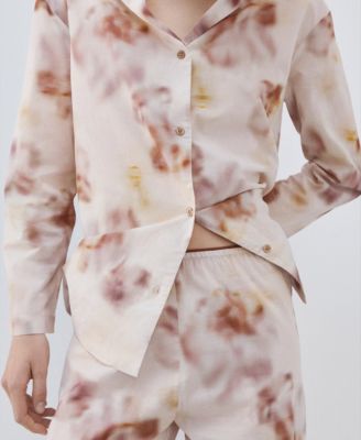 Women's Watercolor Print Cotton Pajama Trousers