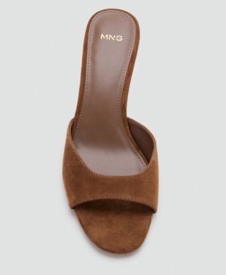 Women's Suede Funnel-Heel Sandals