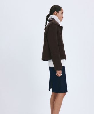 Women's Contrasting Collar Denim Barn Jacket