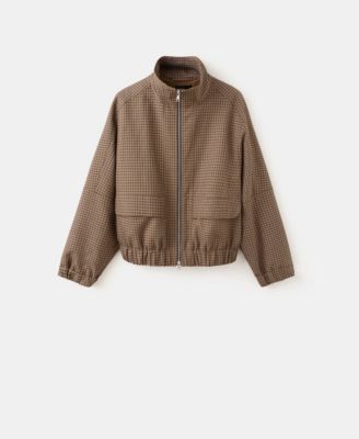 Women's Houndstooth High-Neck Jacket