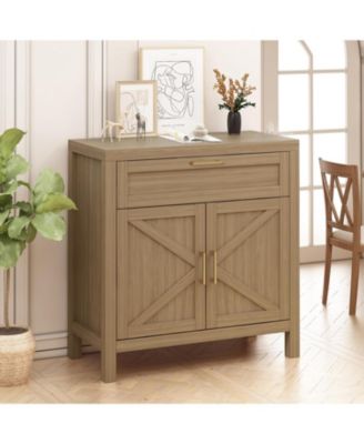 Buffet Sideboard Cabinet, Kitchen Storage with 1 Drawer and 2 Doors, Wood Coffee Bar with Adjustable Shelf
