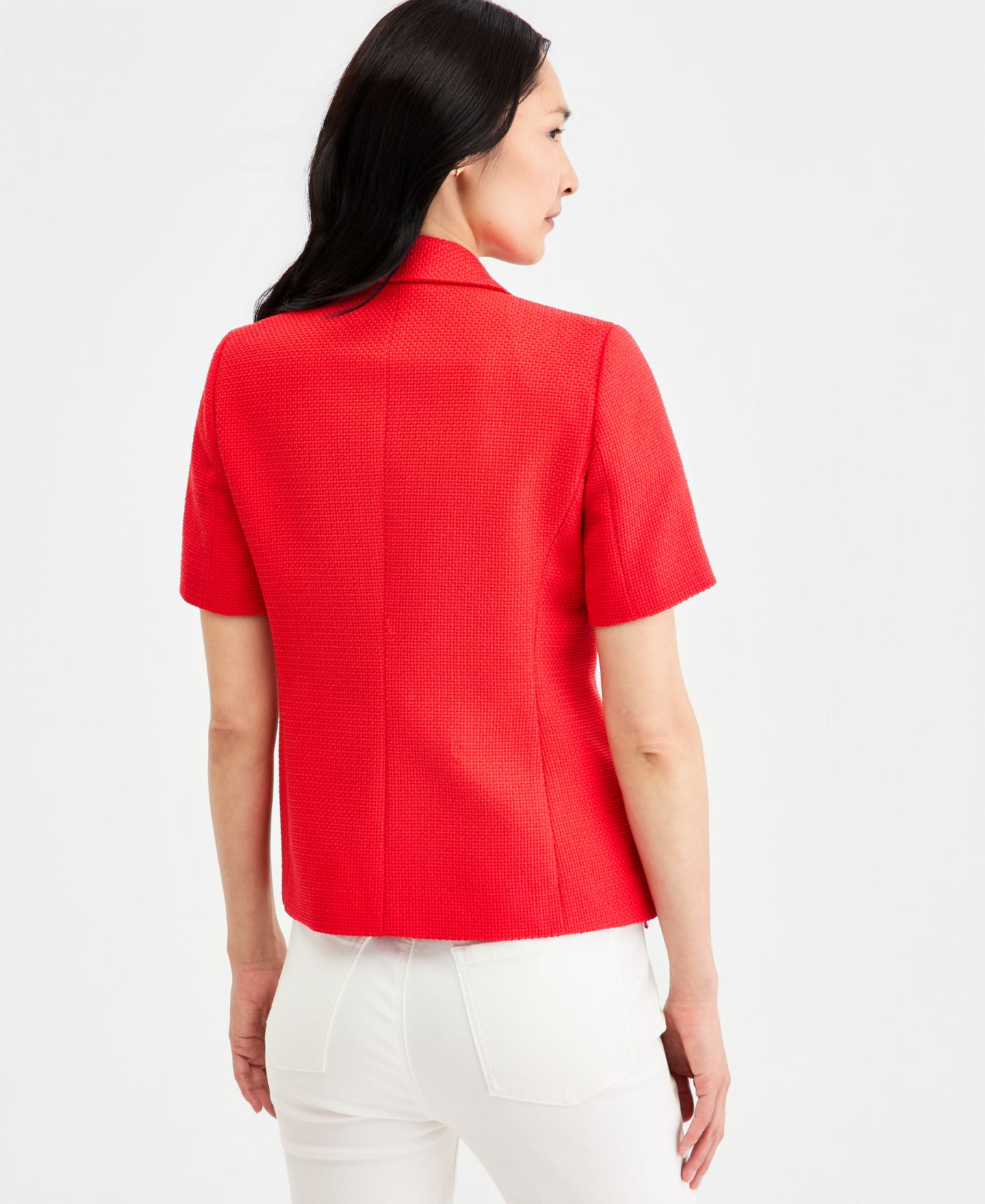 Женский пиджак Jones New York Short-Sleeve Faux Double-Breasted Blazer, цвет: Rouge — фото 8