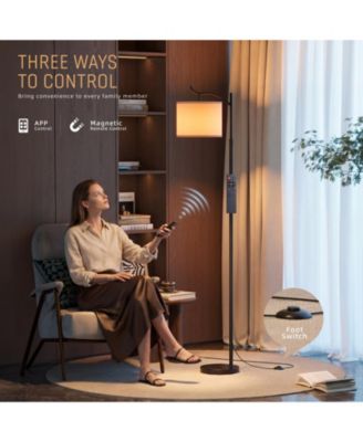 RGB Floor Lamp with Remote App Control Stepless Dimming 3 Color Temperatures Adjustable Height and Shade