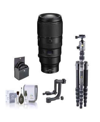 NIKKOR Z 100-400mm f/4.5-5.6 VR S Lens, Bundle with Vanguard VEO 3 GO 235AB 23mm 5-Section Aluminum Travel Tripod with T-50 Ball Head, Gimbal