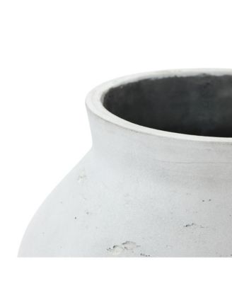 16" Floor Vase, Cement White Rustic Vases for Flowers, Large Vases for Decor Living Room, Decorative Flower Vase for Home Decor