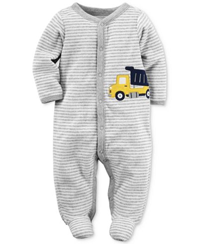 Carter's Striped Truck Footed Terry Coverall, Baby Boys