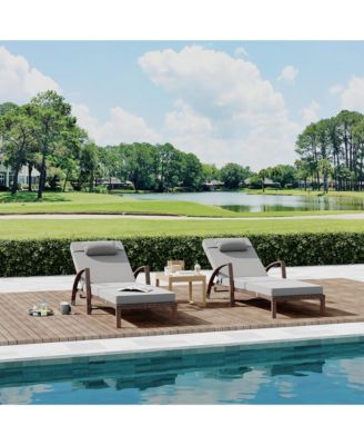 Patio Furniture Outdoor Wicker Chaise Lounge Chair with Arms