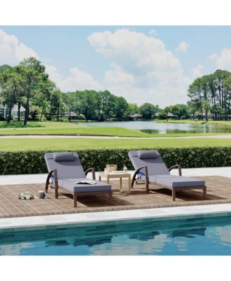 Patio Furniture Outdoor Wicker Chaise Lounge Chair with Arms