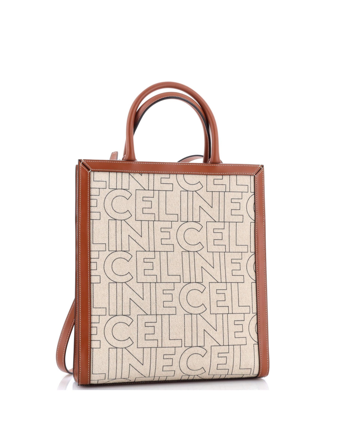 Pre-Owned Celine Small Vertical Cabas Tote Printed Canvas and Leather