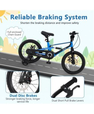 16 Inch Kids Bike Adjustable with Shock Absorber and Bell for Aged 4 to 7-16 inches