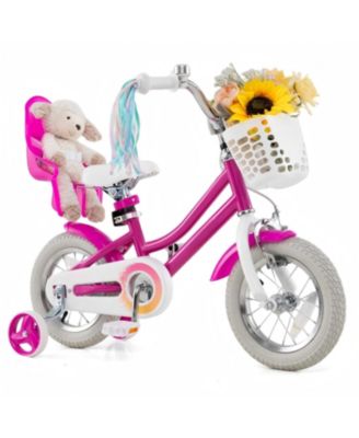 12-Inch Kids Bike with Training Wheels and Dual Brakes for Ages 3 to 8