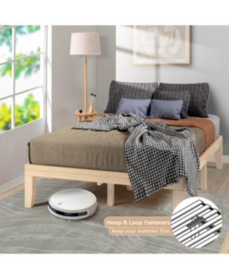 14 Inch Full Size Wood Platform Bed Frame with Wood Slat Support