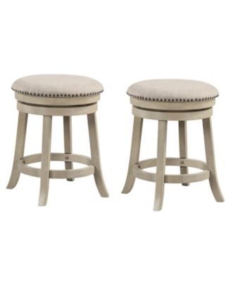 360° Swivel Bar Chairs Set of 2 with Wood Frame