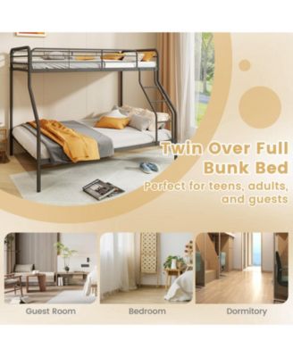 Bed with Ladder and Full-length Guardrails