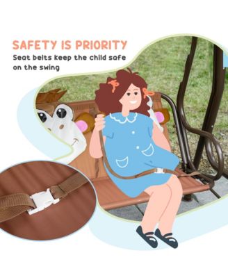 Patio Swing Monkey Gift for Kids with Seatbelts,