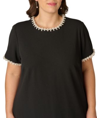 Plus Size Short-Sleeve Crew Neck Short Dress