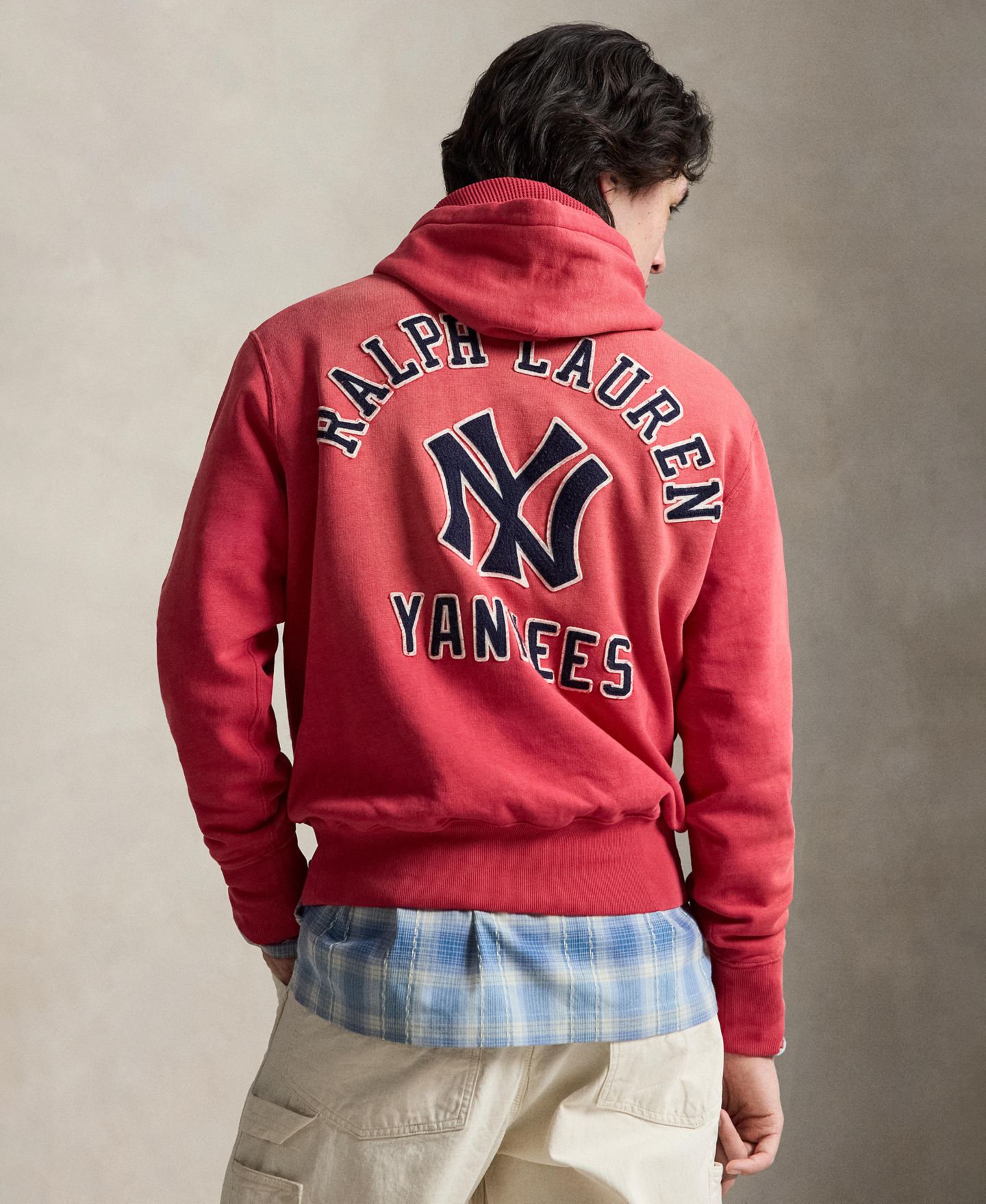 Мужское худи Polo Ralph Lauren New York Yankees™ Logo Fleece, цвет: Ягодный — фото 5