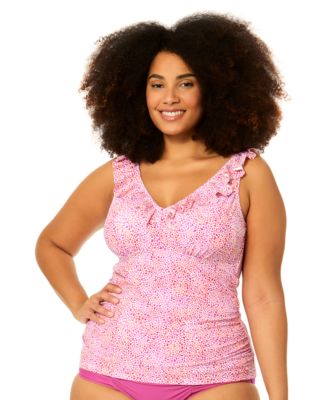Plus Size Andressa V-Neck Swim Tankini Top