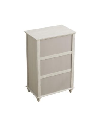 Minimalist 6 Drawer Dresser Cream Finish Sturdy Construction for Bedroom Living Room Storage