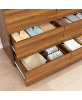 6 Drawer Dresser with Soft Close Drawers Wood for Bedroom Living Room