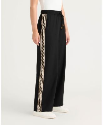 Women's Wide Leg Pant with Ric Rac Detail