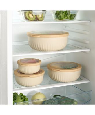 4-Pack Round Stackable Airtight Food Storage Bowls Containers with Lids - for Meal Prep, Leftovers, Freezer, Mixing, Salads