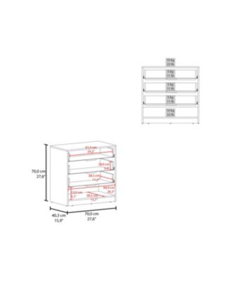 Modern 6 Drawer Dresser Engineered Wood Cabinet Handle Free for Bedroom Living Room Closet