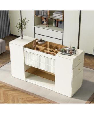 6 Drawer Contemporary Dresser Rolling Cabinet for Bedroom Home Furniture With Spacious Drawers Easy Assembly Durab